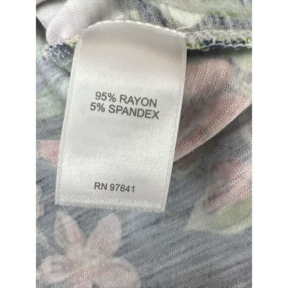 WOMENS J JILL BLUE TROPICAL FLORAL SOFT STRETCH KNIT SLEEVELESS TANK DRESS XS - Picture 15 of 16